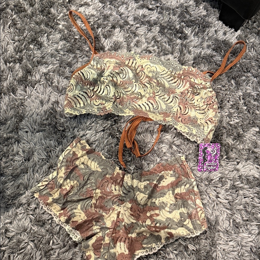 So Risque Lace Bralette and Shorts Set